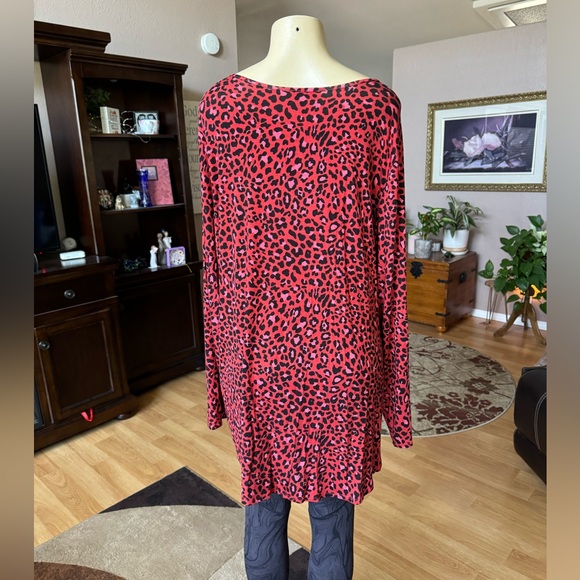 Jessica Simpson orangish/red & black long sleeve blouse-size XXXL - Picture 2 of 9